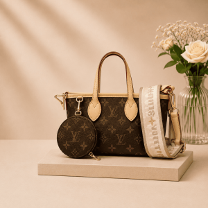 LV Neverfull BB 原花拼奶茶色側背包 71900 LV Neverfull BB 原花拼奶茶色側背包精品包款1227